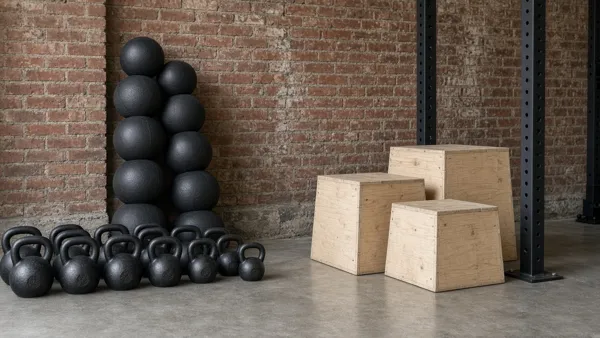 Kettlebells, Wall Balls und Plyo Boxes